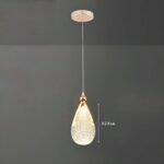 Lustre avec suspensions en forme de gouttes en acrylique - vue d'ensemble