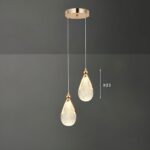 Lustre avec suspensions en forme de gouttes en acrylique - détail