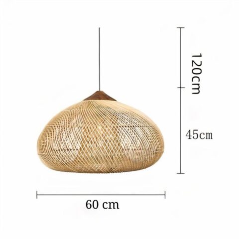 Lustre de chambre traditionnel en bambou tissé à la main