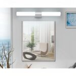 on voit dans un salon au dessus d'un miroir une applique murale néon pour cuisine et salle de bain
