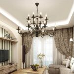Lustre en fer forgé dans le style chandelier baroque - zoom matière