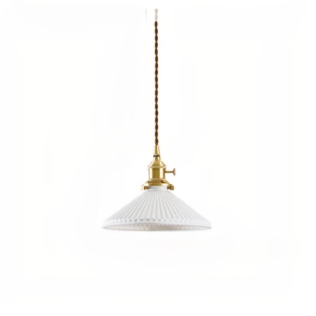 Lustre Liberty Suspension Balancier – Laiton Et Céramique Blanche – Neuf