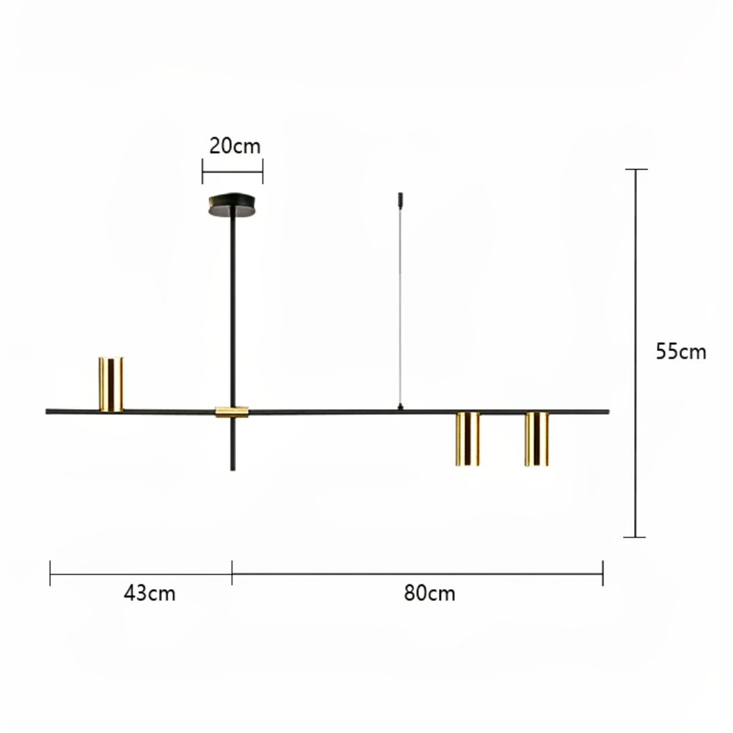 Suspension design à LED dans le style minimaliste - vue de face
