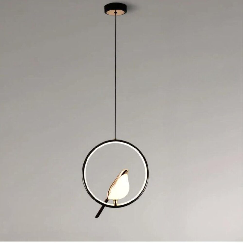 Suspension en forme d'oiseau perché - zoom matière