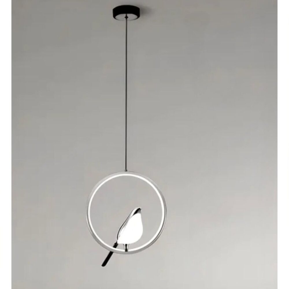 Suspension en forme d'oiseau perché - vue de face