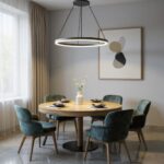 Suspension LED circulaire en aluminium - vue de face