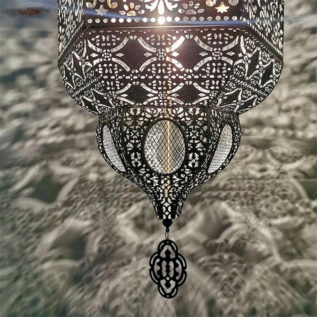 Lampe à Suspension Sculptée En 3D, Lustre De Plafond Creux En Fer