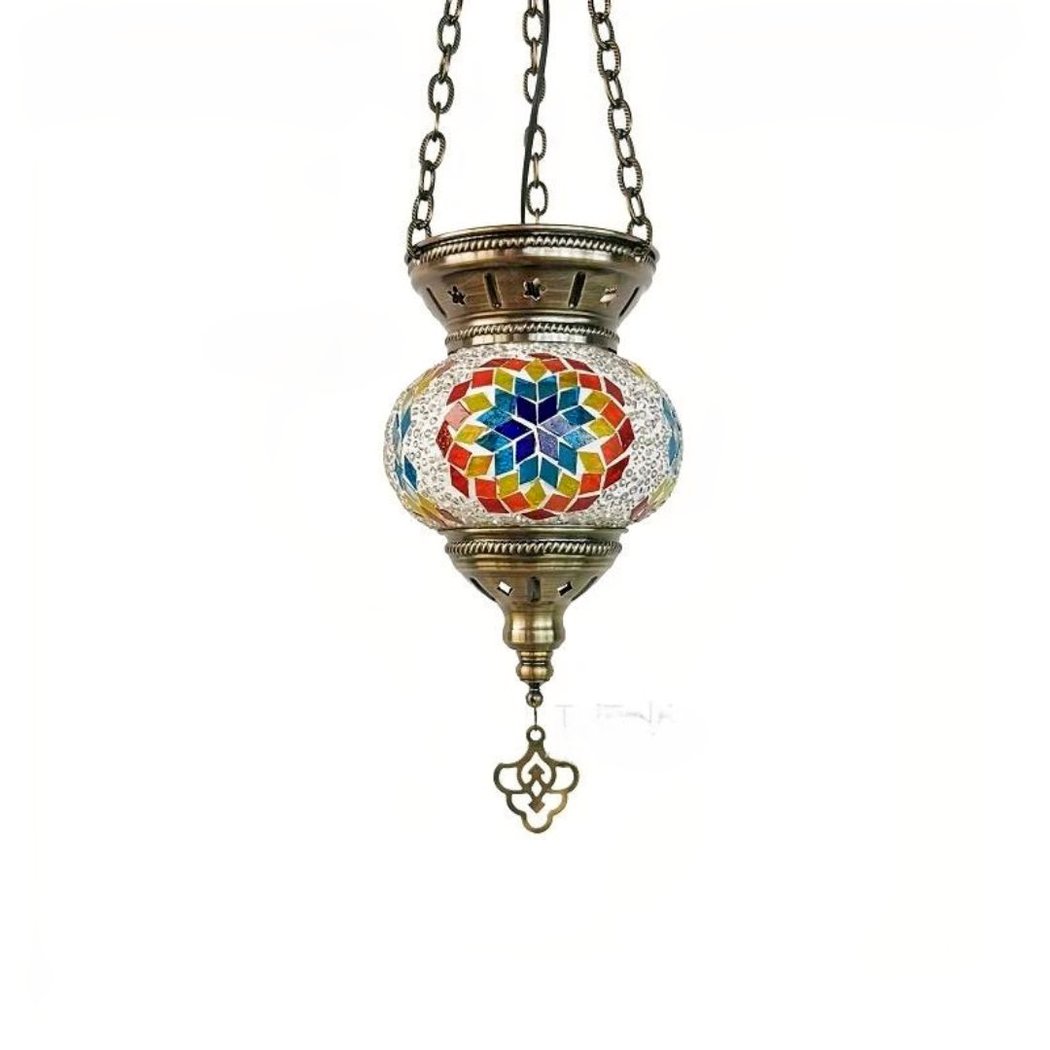 Suspension multicolore dans le style marocain - vue de face