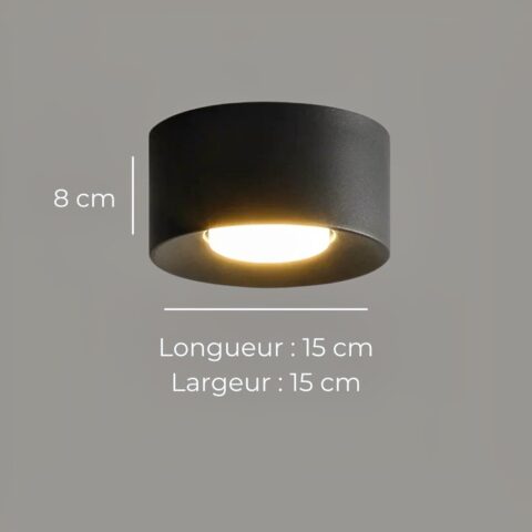 Lustre moderne LED au design minimaliste de cylindre et spot encastré