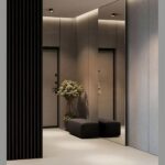 Lustre moderne LED au design minimaliste de cylindre et spot encastré - vue d'ensemble