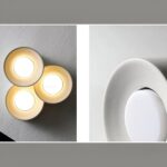 Lustre moderne LED au design minimaliste de cylindre et spot encastré - détail