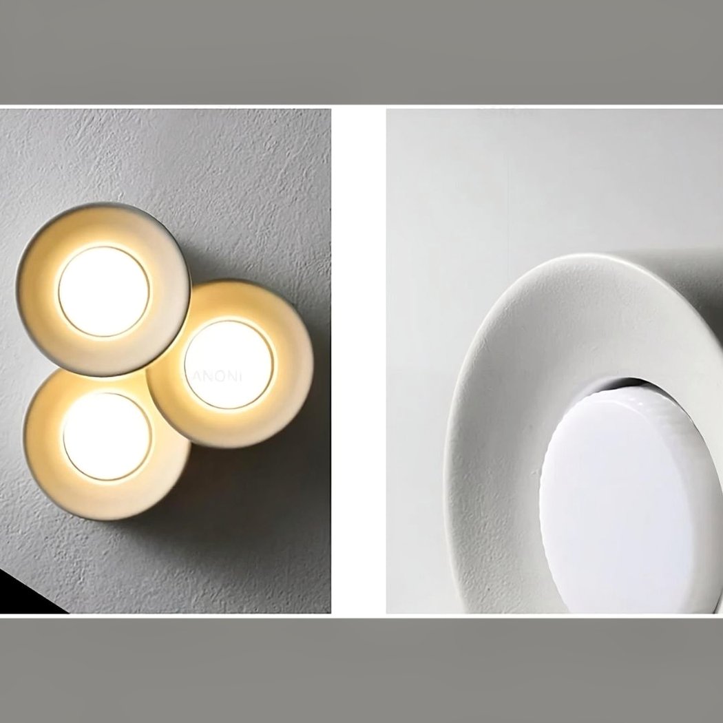 Lustre moderne LED au design minimaliste de cylindre et spot encastré - détail