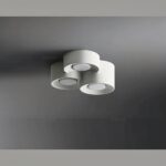 Lustre moderne LED au design minimaliste de cylindre et spot encastré - ambiance éteinte