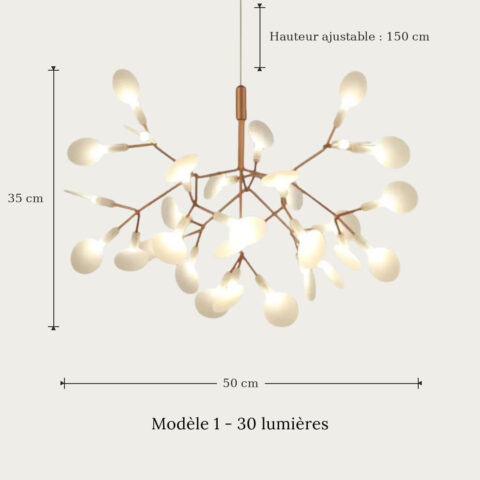 Lustre suspension moderne à LED original en forme d'arbre