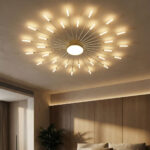 Lustre plafonnier moderne LED en métal style feu d’artifice