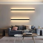 Applique murale minimaliste noire - vue d'ensemble