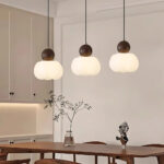 Lustre 3 suspensions rondes alignées — vue en situation