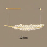 Lustre en forme de feuille suspendue en acrylique - vue de côté