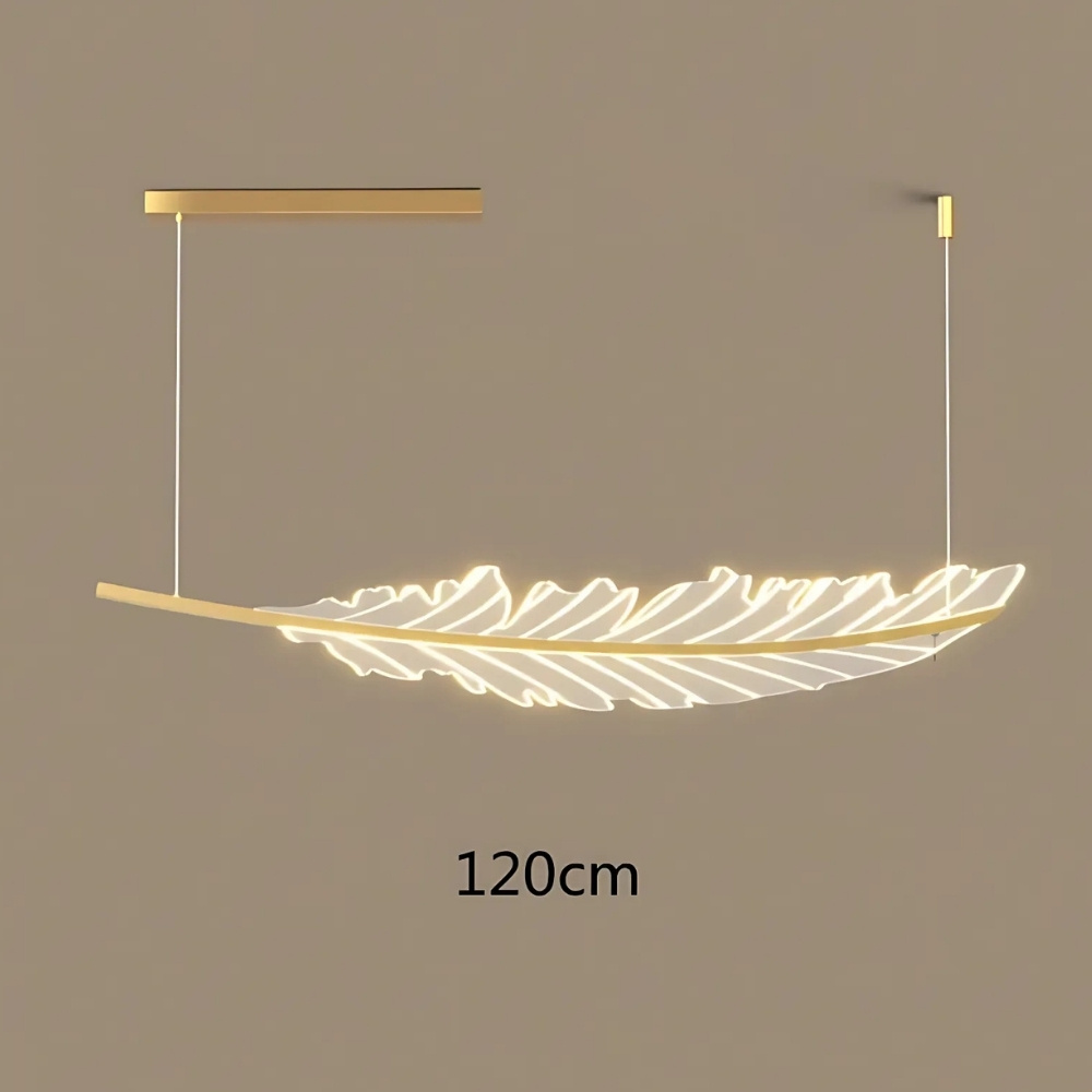 Lustre en forme de feuille suspendue en acrylique - vue de côté