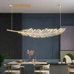 Lustre en forme de feuille suspendue en acrylique