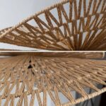 Lustre en rotin style chapeau - vue de face