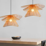 Lustre moderne en rotin - détail
