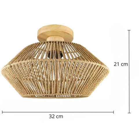 Lustre plafonnier en rotin beige ou noir
