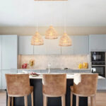 Suspension 3 lampes en rotin et bambou — vue principale