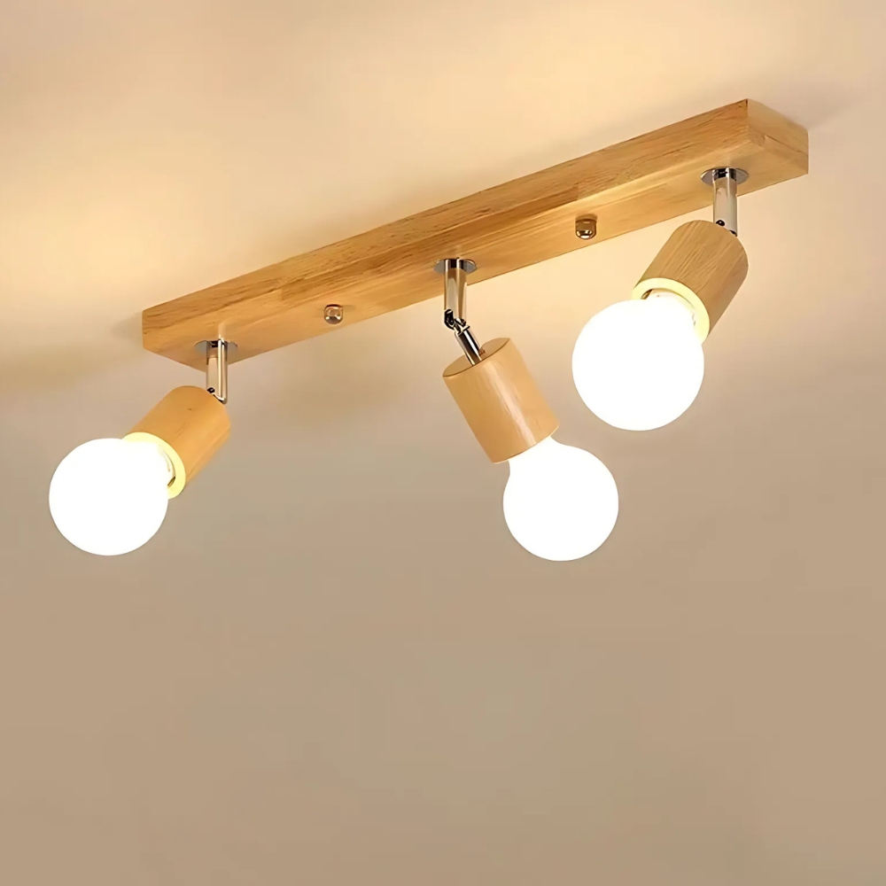 Applique murale en bois et métal pour salle de bain - vue de face