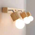 Applique murale en bois et métal pour salle de bain - vue de côté