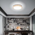 Suspension scandinave ronde en bois - vue de face