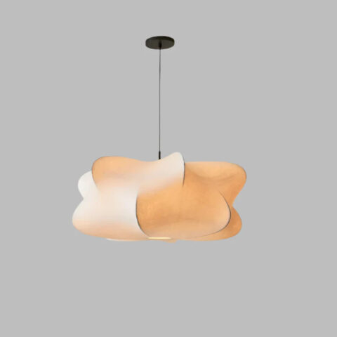 Suspension style japandi en fibre naturelle