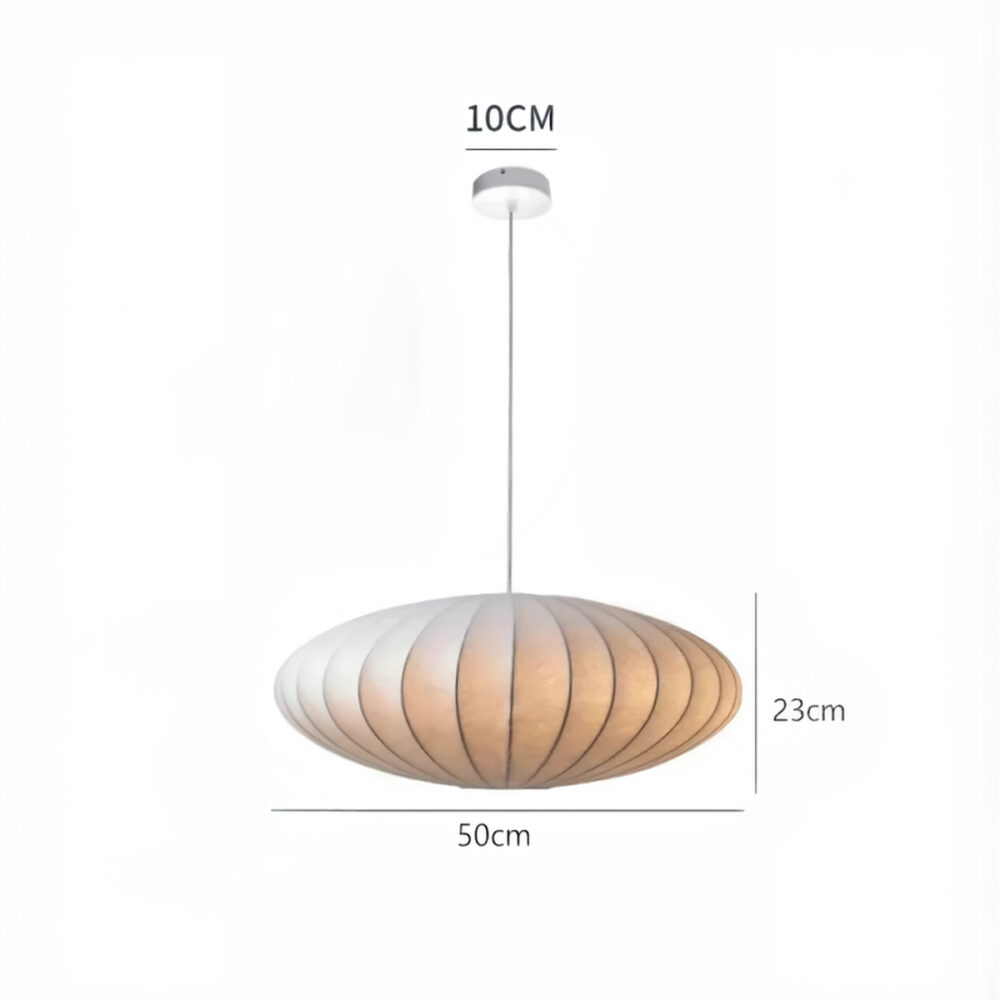 Suspension Japandi artisanale en fibre naturelle
