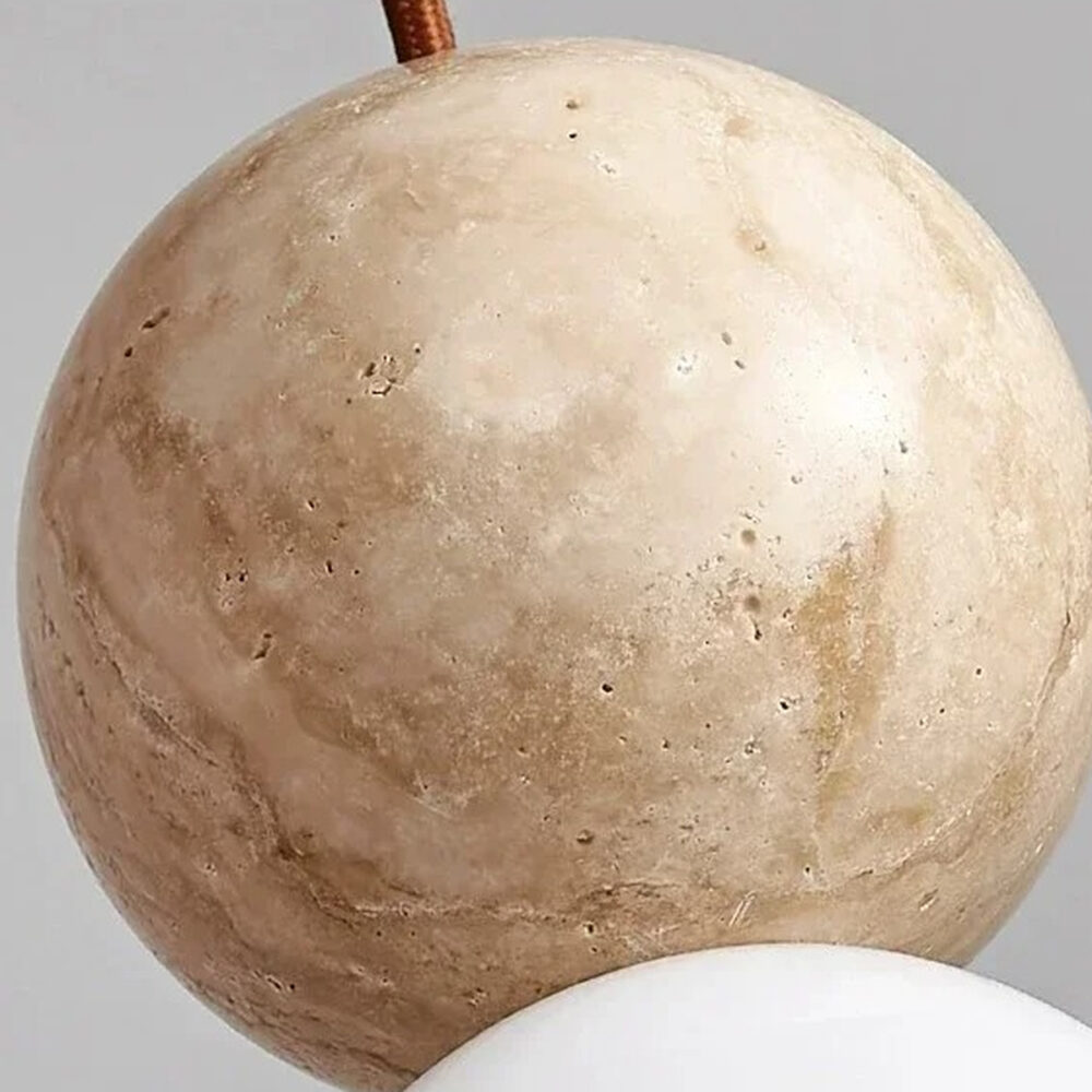 Suspension Japandi globe effet sculptural
