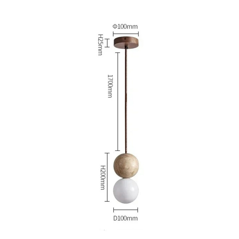 Suspension Japandi globe effet sculptural - vue d'ensemble