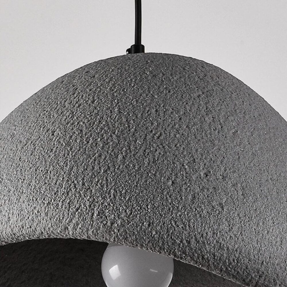 Lustre effet pierre style Japandi contemporain - vue de côté