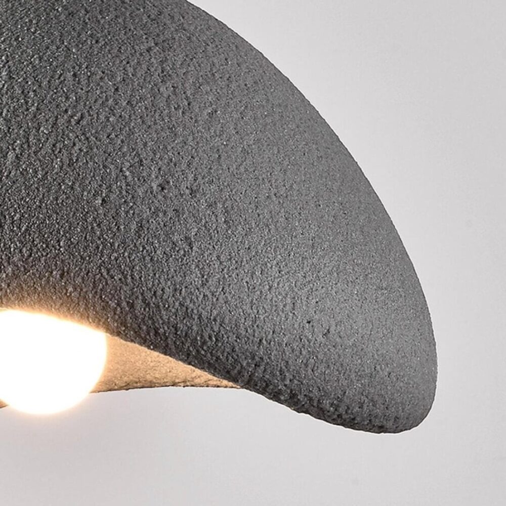 Lustre effet pierre style Japandi contemporain - vue de face