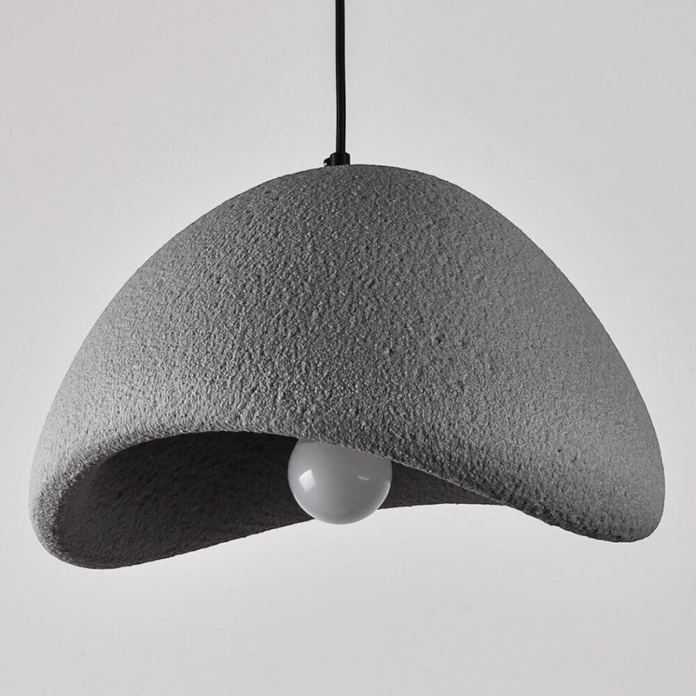 Lustre effet pierre style Japandi contemporain