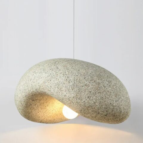 Lustre Japandi effet galet apaisant contemporain - mise en scène intérieur