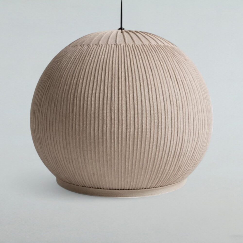 Suspension Japandi douce lumière avec maille tressée — vue d'ensemble