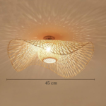 Lustre chambre adulte de style bohème en rotin - vue de côté