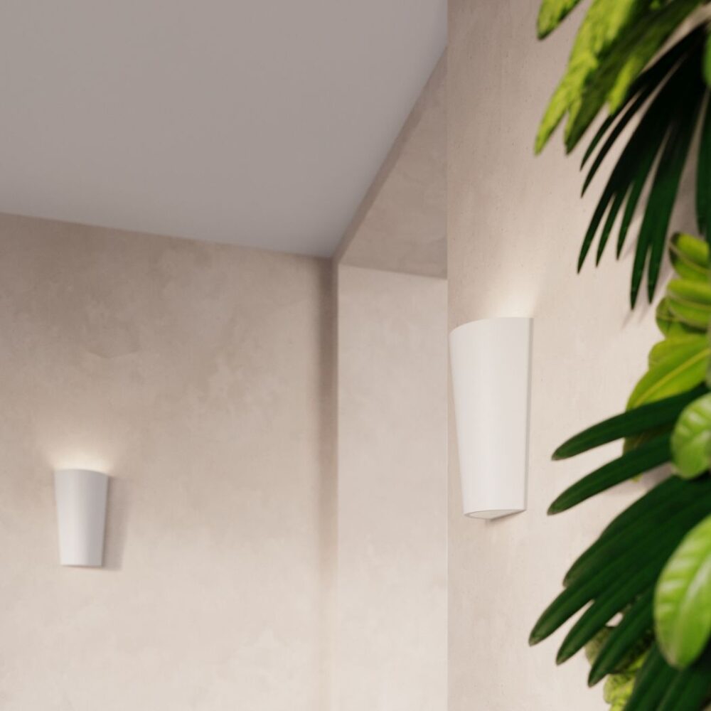 Applique murale en céramique blanche forme galbée — détail supplémentaire