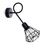Applique murale industrielle noir avec bras orientable façon lampe araignée - détail