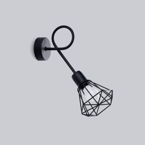 Applique murale industrielle noir avec bras orientable façon lampe araignée