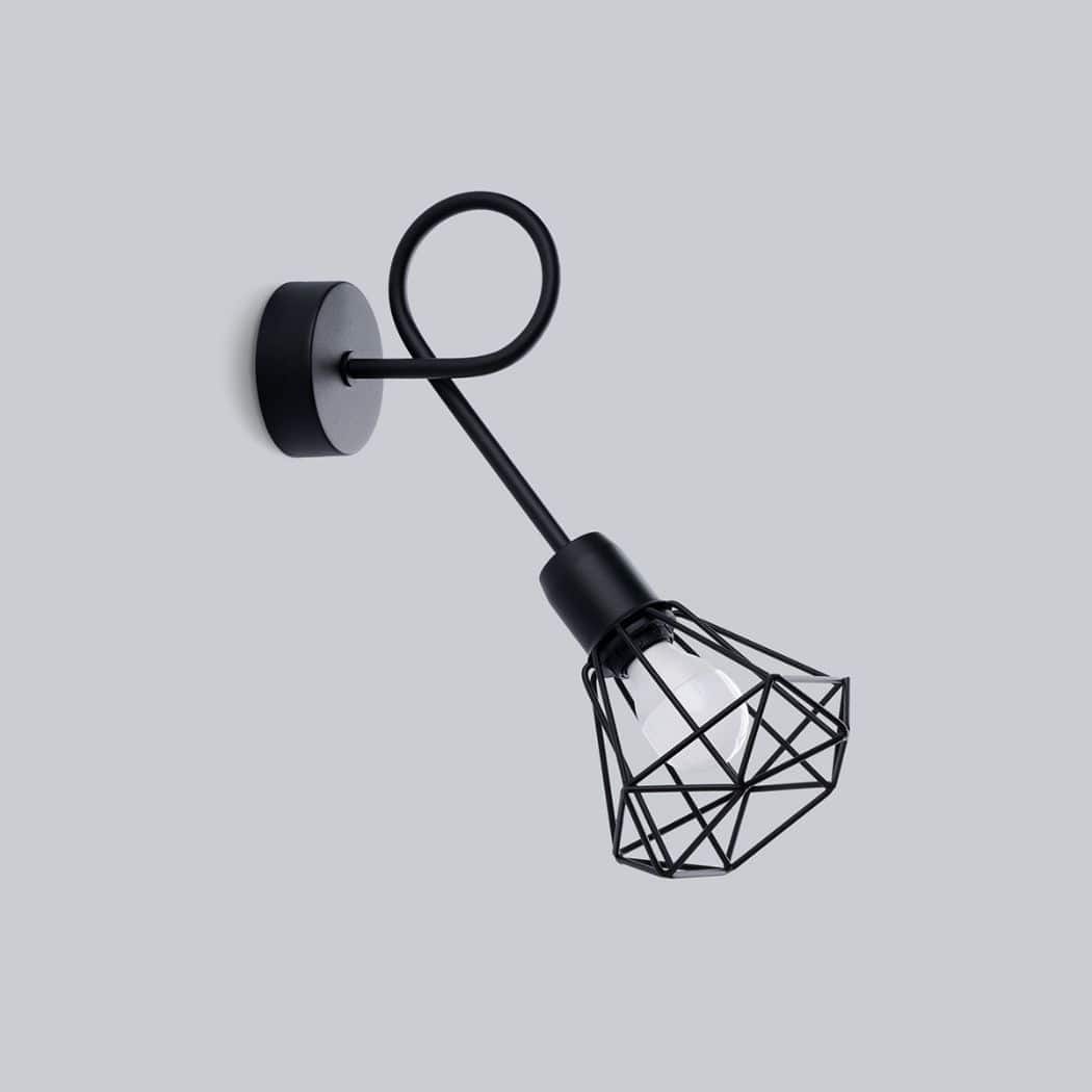 Applique murale industrielle noir avec bras orientable façon lampe araignée