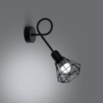Applique murale industrielle noir avec bras orientable façon lampe araignée - vue de face