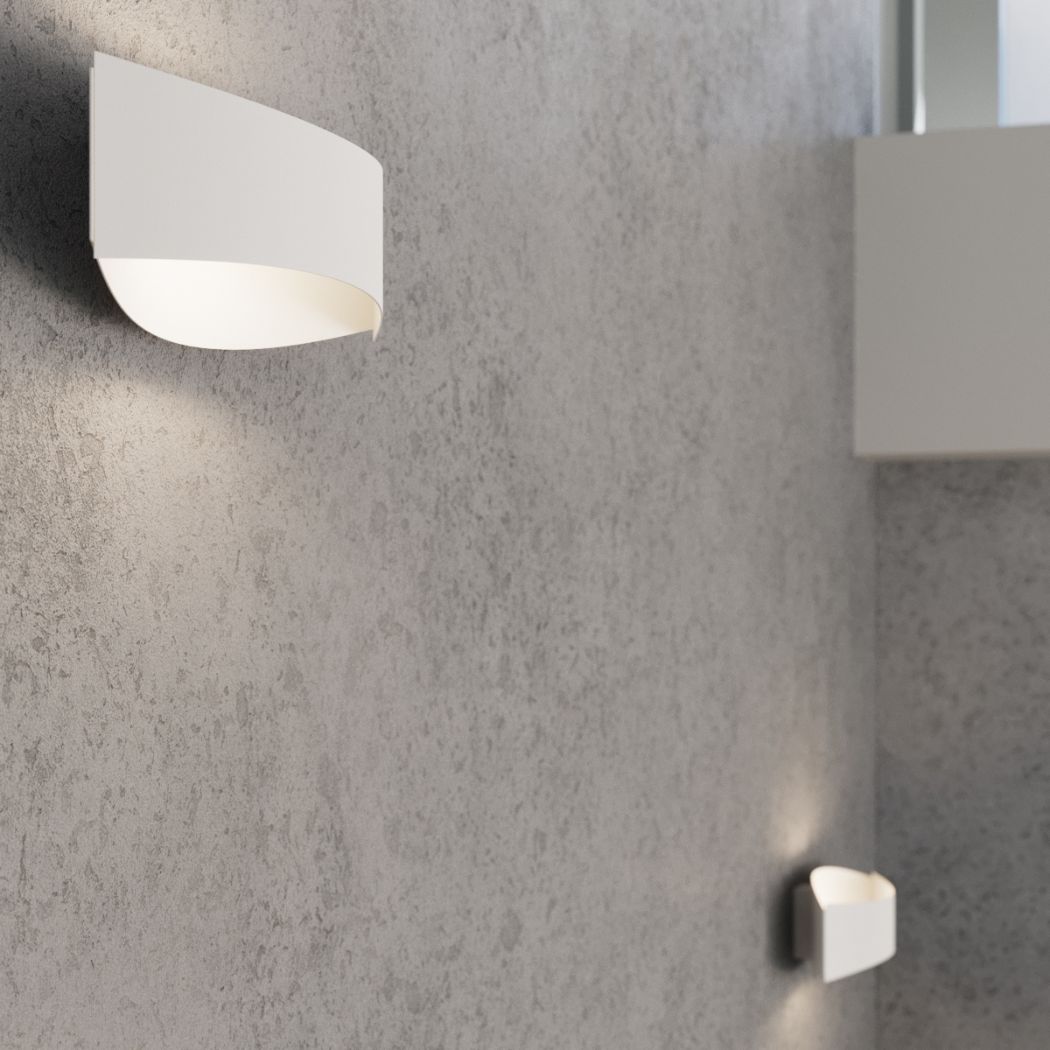 Applique murale design et graphique en métal noir ou blanc - ambiance éteinte