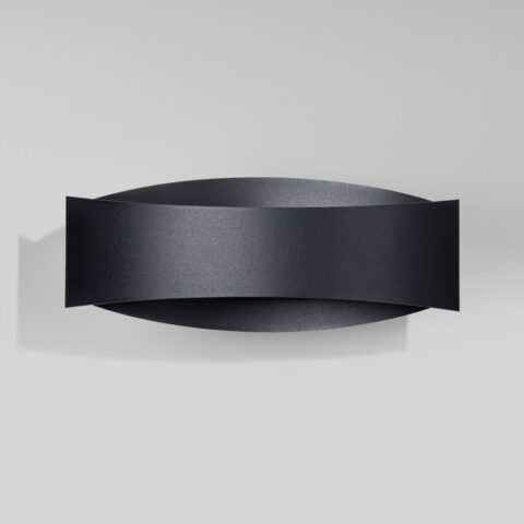 Applique murale design et contemporaine en métal noir sur fond blanc