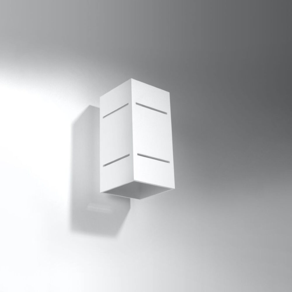 Applique murale rectangulaire blanche à fines fentes lumineuses, éteinte