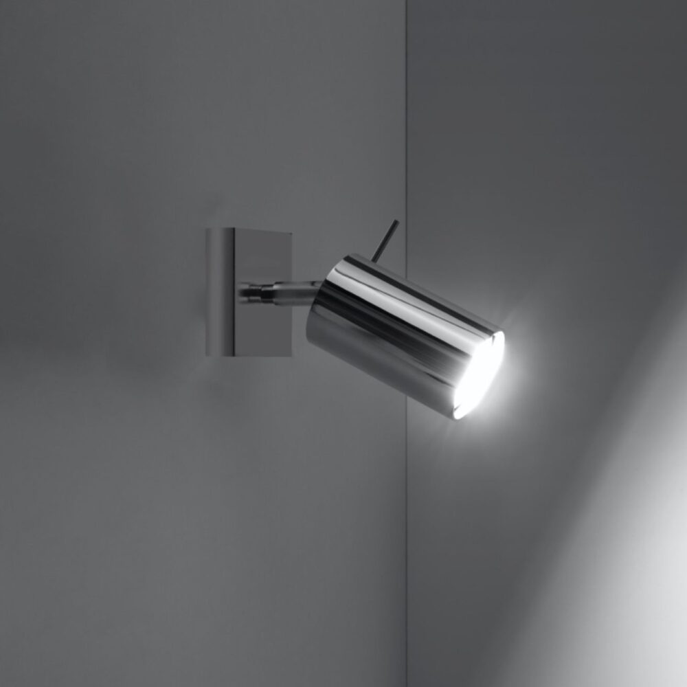 Applique murale spot orientable moderne en acier chromé